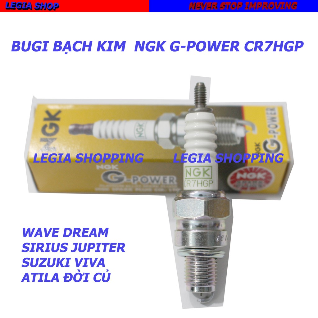 BUGI BẠCH KIM NGK CR7HGP LOẠI CHÂN NGẮN GẮN XE MÁY DREAM WAVE SIRIUS...