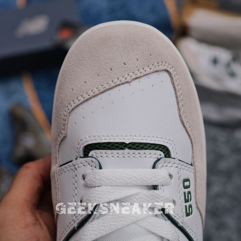 [GeekSneaker] Giày Giày NB550 | New Balance 550 - White Green | NB OG - Mũi Da lộn