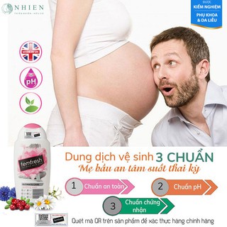 Dung dịch vệ sinh phụ nữ Femfresh màu hồng hỗ trợ ngừa viêm, nấm ngứa vùng kín,phù hợp mẹ bầu, sau sinh và bị viêm nhiễm