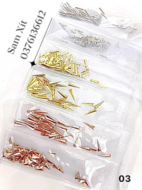 Charm kim loại dạng túi 6kiểu trang tri móng tay