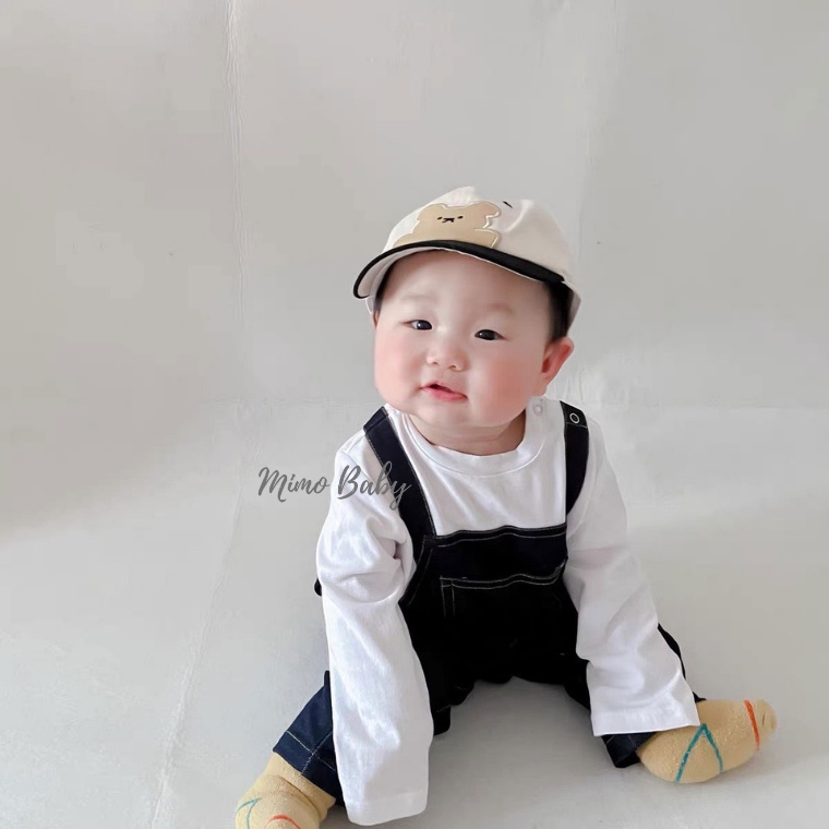 Mũ nón lưỡi trai vành ngắn hình chú gấu đáng yêu cho bé MH171 Mimo Baby