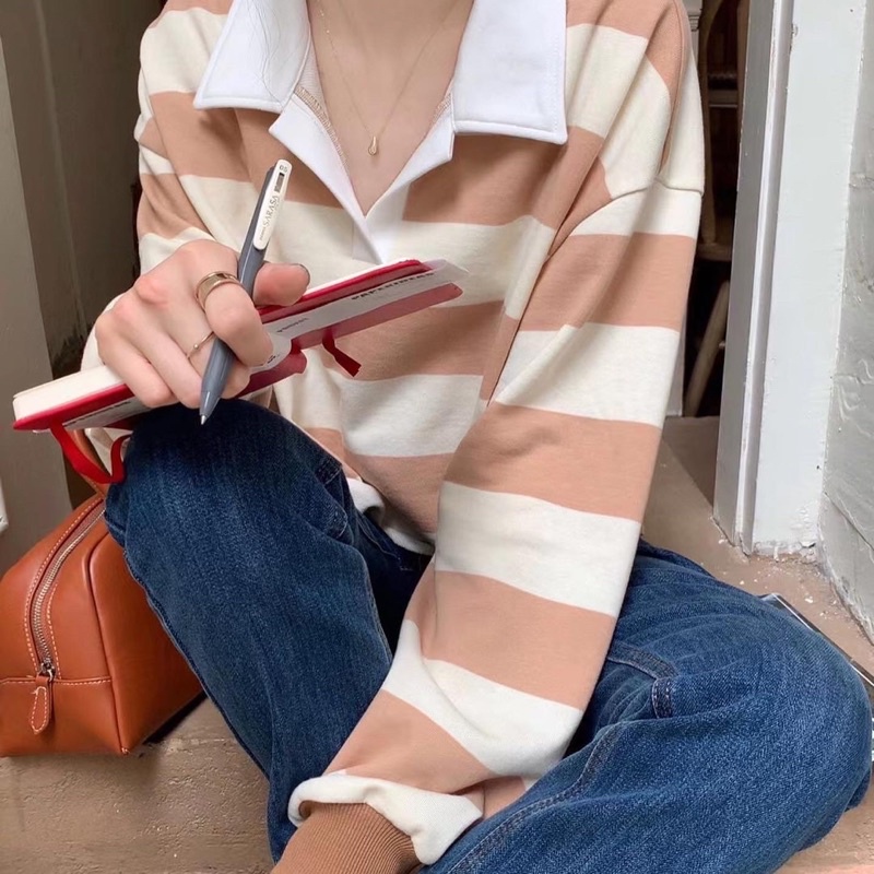 Áo polo croptop kẻ | BigBuy360 - bigbuy360.vn