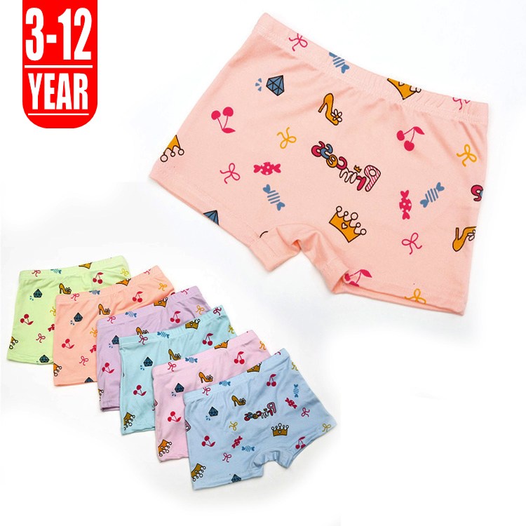 【 3 Cái Mua Sắm Mini】【 3-12 Năm】 Cá Tuyết☑️ Quần Lót Ngắn Chất Liệu Lụa Cho Bé Gái Z040# Quần Short In Họa Tiết Hoạt Hình Đáng Yêu Cho Bé