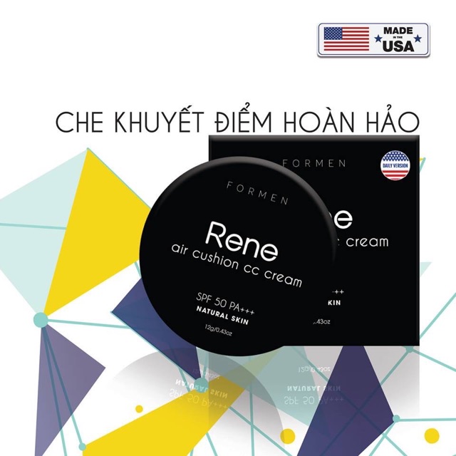 Phấn Nước Che Khuyết Điểm Siêu Mịn Và Chống Nắng Rene Air Cushion CC Cream SPF 50PA+++ For Men | BigBuy360 - bigbuy360.vn
