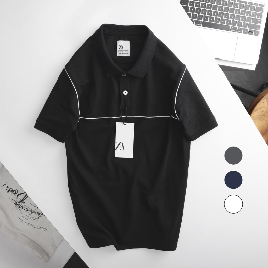 Áo Polo nam viền chỉ ngực cao cấp chất cotton , áo thun nam có cổ nhiều màu , phông cổ bẻ ngắn tay công sở Jan Store