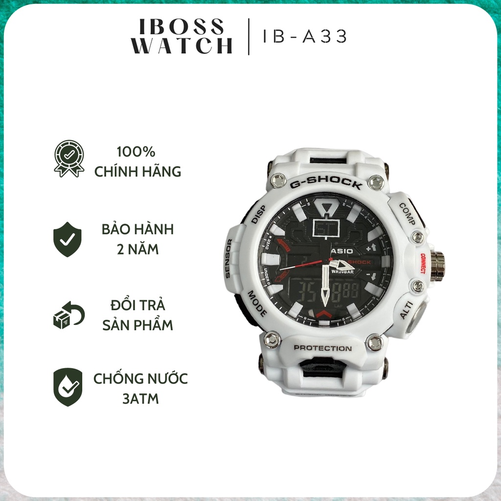 Đồng Hồ CA,SI.O Nam Dây Nhựa G-Sho,ck 008 Mẫu 2022-A33-IBOSS WATCH