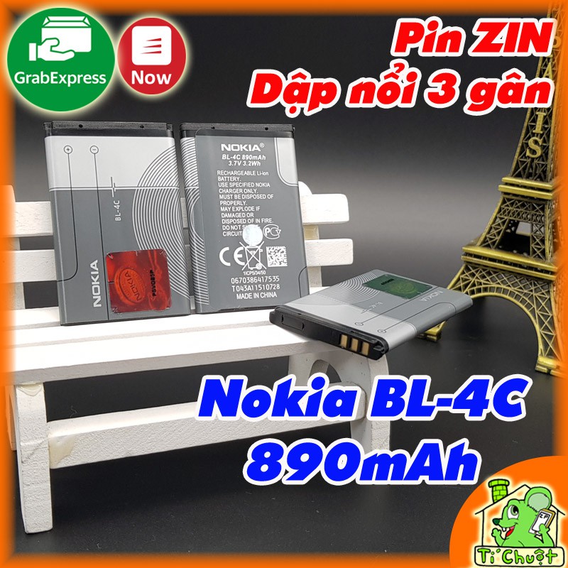 [Ảnh Thật-ZIN] Pin BL- 4C 890mAh Nokia 1202 1280 có dập nổi 3 Gân