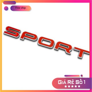 Decal tem chữ sport 3d inox cao cấp dán trang trí ô tô d