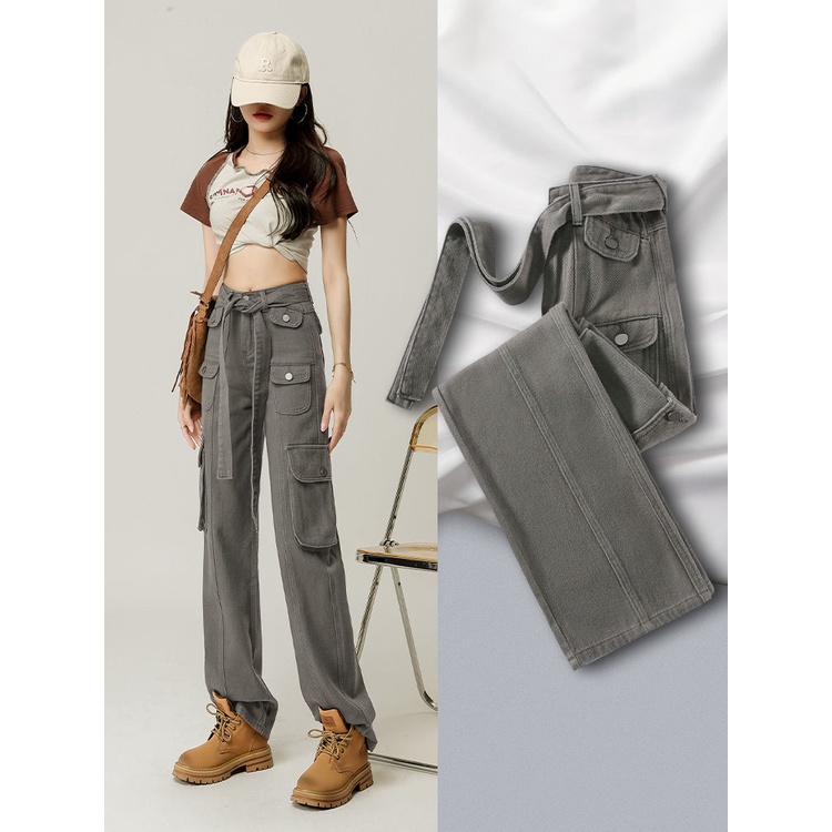 Quần Yếm Jean Lưng Cao Dáng Rộng Phong Cách Retro Mỹ Thời Trang Mùa Hè Hàng Mới Dành Cho Bạn Nữ
