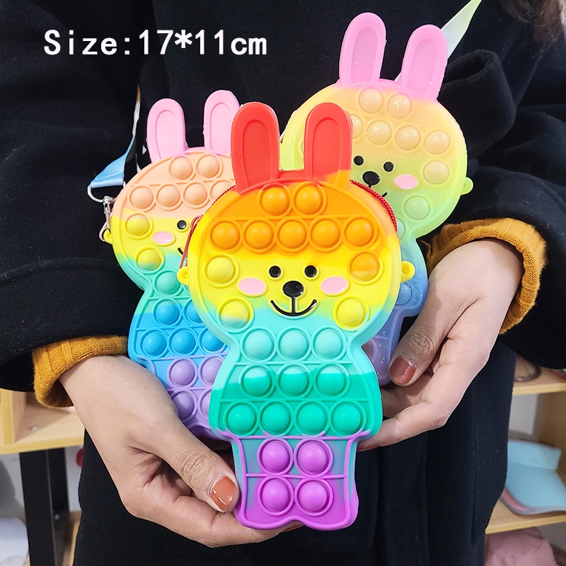 Mới Túi Đeo Chéo Hình Thỏ Con Bằng Silicon Đáng Yêu