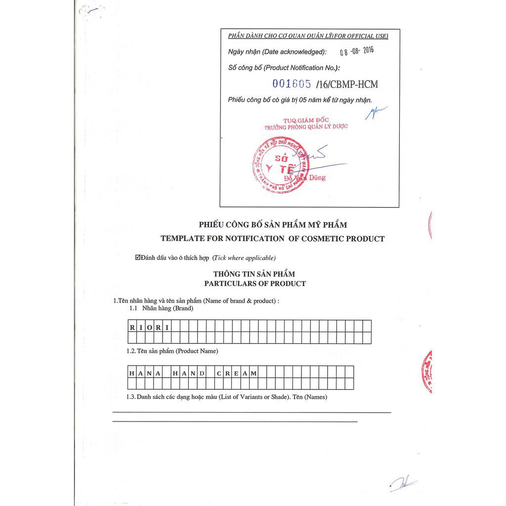 Kem Dưỡng Da Tay RIORI Hana Hand Cream | BigBuy360 - bigbuy360.vn