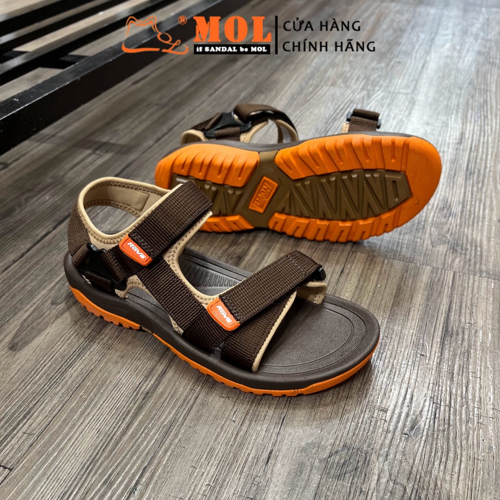 Giày sandal nam hiệu Rova siêu bền quai ngang đế cao su quai dù đi làm đi học mã RV866
