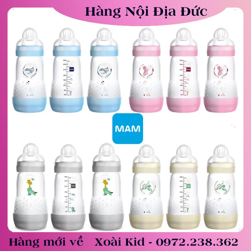 [auth] Bình sữa Mam Đức chống đầy hơi, chống sặc cho bé size 160ml, 260ml và 320ml [Nội địa Đức Đủ Bill] [Hot]