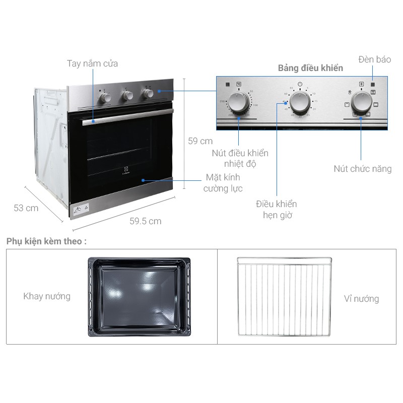 Lò nướng âm Electrolux EOB2100COX 53L