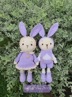 Thỏ Mimi và Mini handmade móc bằng len