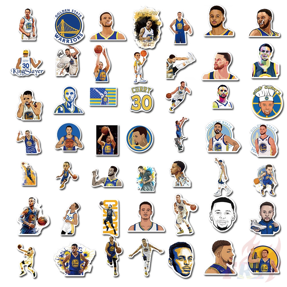 Set 50 sticker dán trang trí hình ngôi sao bóng rổ Stephen Curry