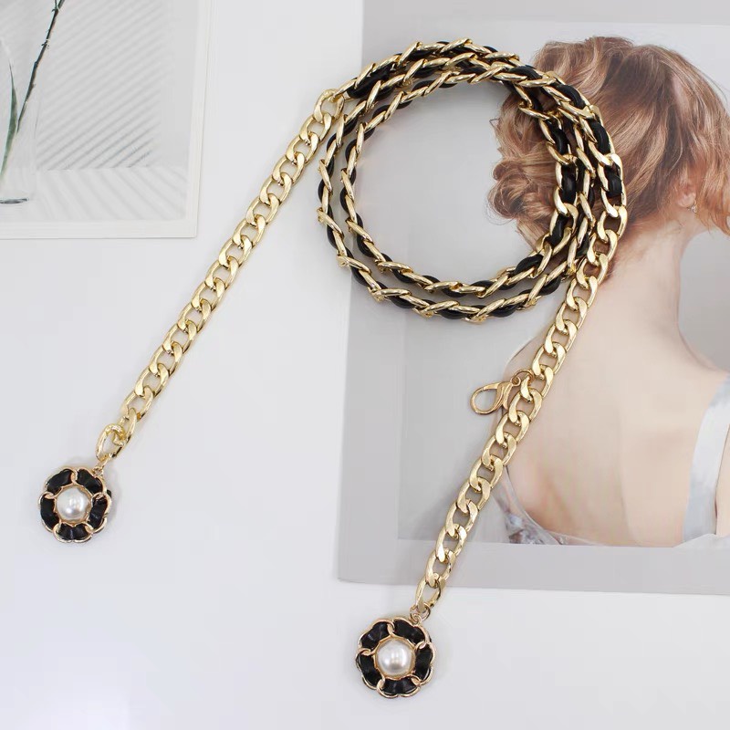 Dây xích hoa mix da 3 màu thắt váy cực sang chảnh dành cho bạn nữ