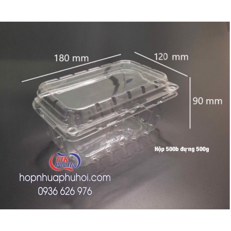 460 hộp nhựa nửa kg trái cây dâu cherry P500B (1750d/c)
