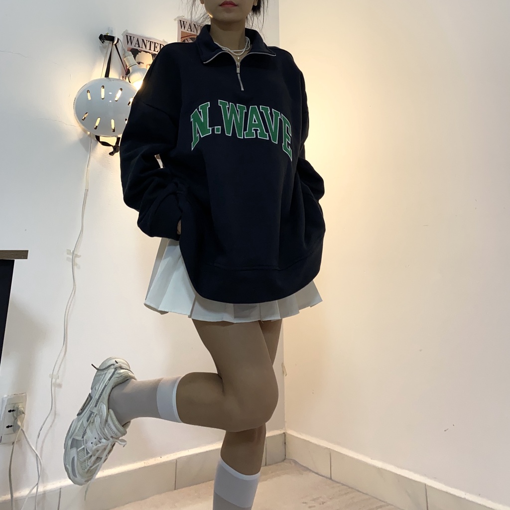 Áo Sweater Nỉ Bông N.WAVE Phong Cách Ulzzang