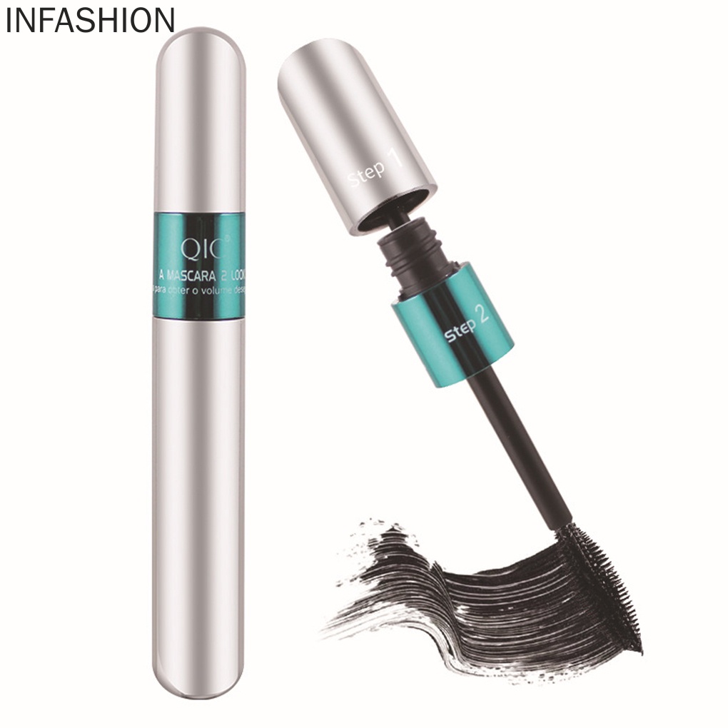 [Hàng mới về] Mascara QIC sợi 3D hai đầu chống thấm nước chuốt dày và cong mi