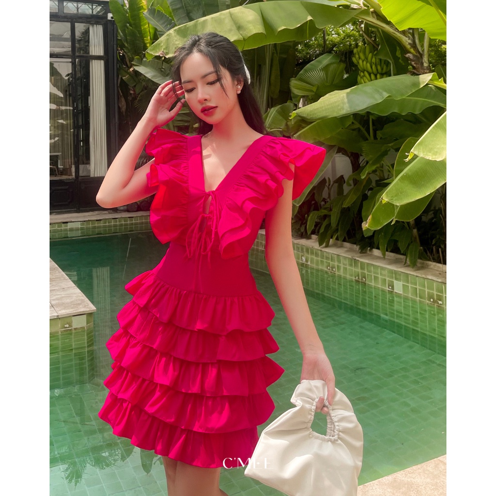 Đầm bèo hồng trendy Her Muse Dress - C’MEE