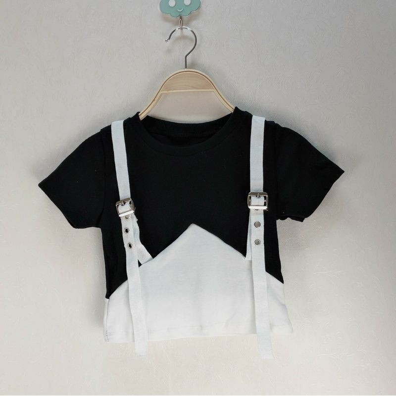 Áo croptop phối dây nịt hot trend.(NGẦU)