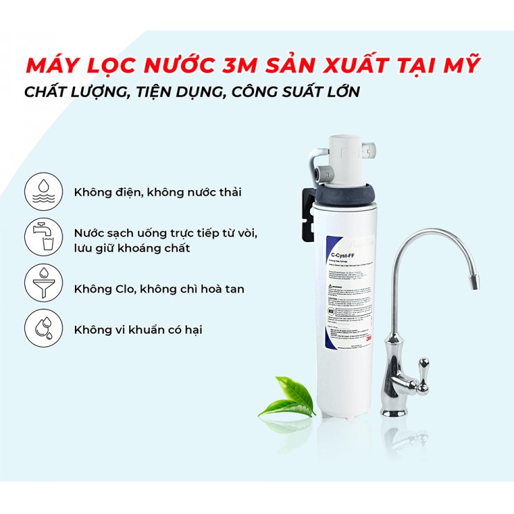 MÁY LỌC NƯỚC 3M LẮP DƯỚI BỒN RỬA + VÒI 3M CHÍNH HÃNG - 3M AP EASY CYST FF