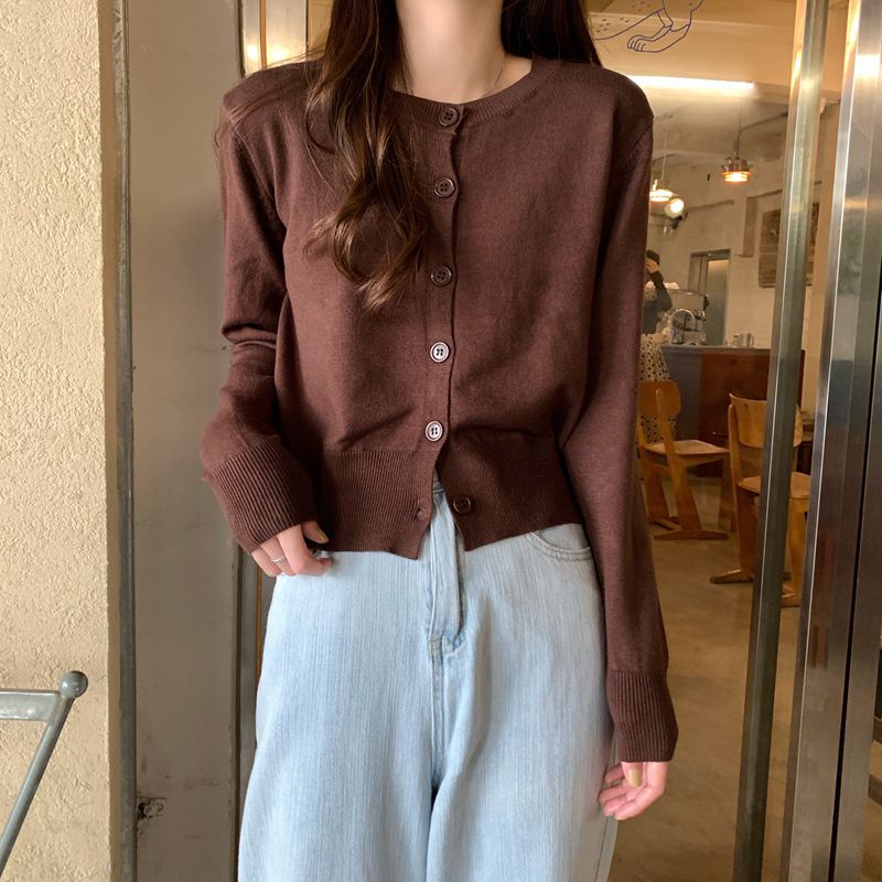 Áo cardigan trơn nhiều màu phong cách basic