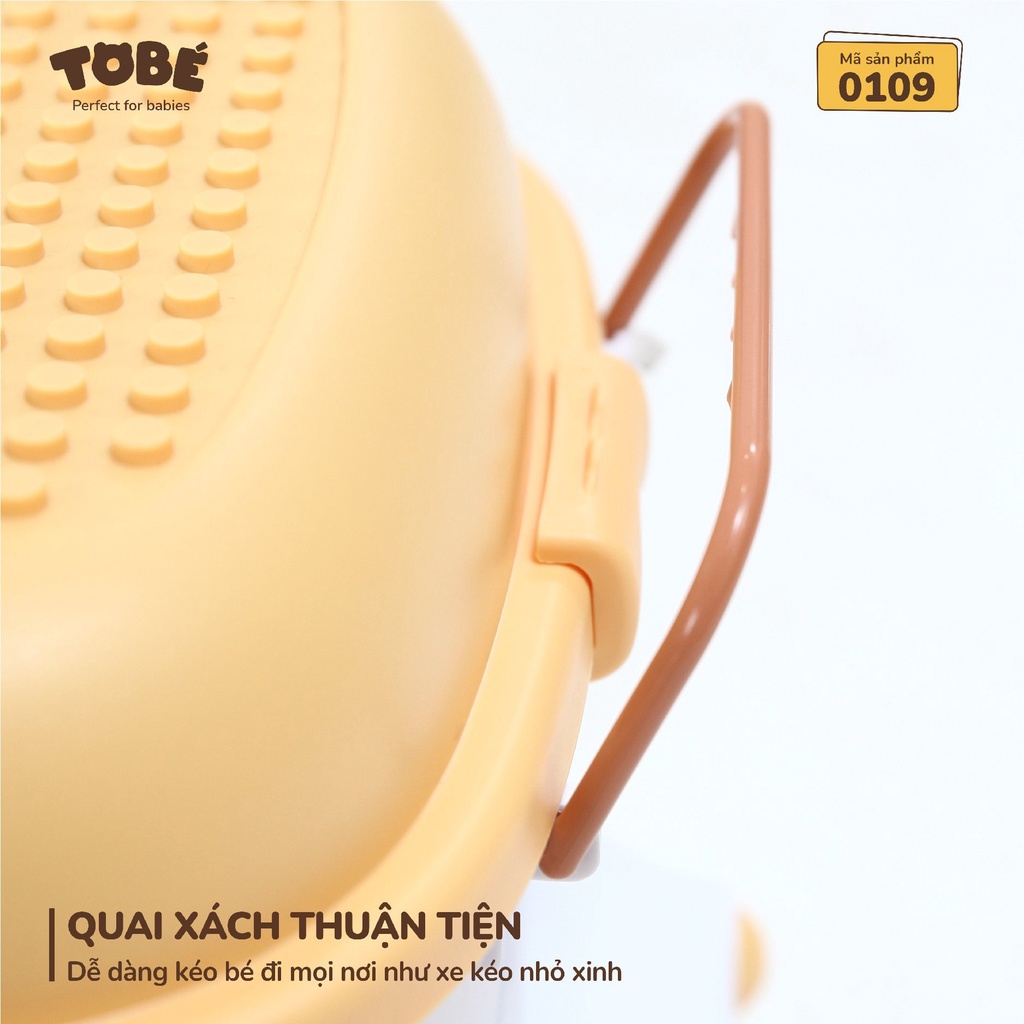 Thùng đựng đồ chơi đa năng tobe bốn bánh xe thông minh có quai xách thuận tiện chất liệu nhựa PP cao cấp  0109