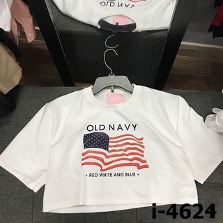 ÁO THUN CROPTOP DA CÁ IN HÌNH LÁ CỜ - I4624