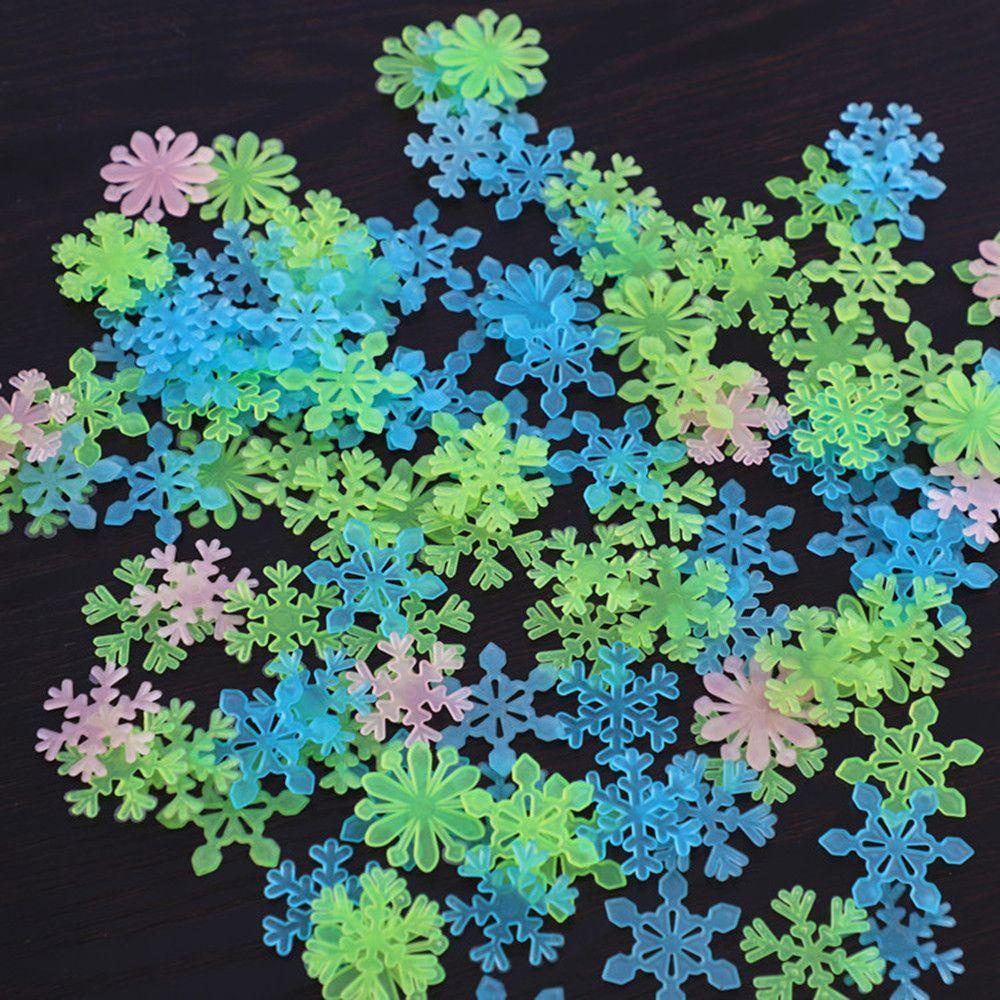 LAKAMIER Túi 50 Miếng Dán Tường Hình Ngôi Sao Dạ Quang Trang Trí Giáng Sinh