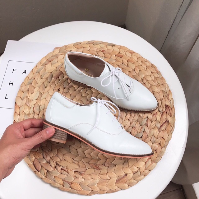 Giày oxford nữ da lỳ gót gỗ mẫu mới 2019 | BigBuy360 - bigbuy360.vn