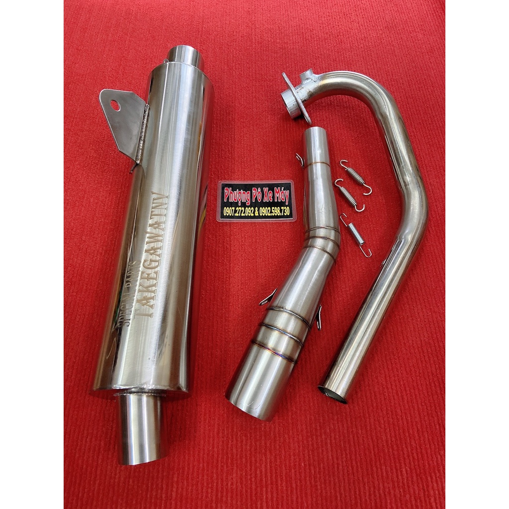 COMBO 1 SET Pô lon CBR full INOX 304 + CỔ 2 KHÚC dành cho mọi XE MÁY