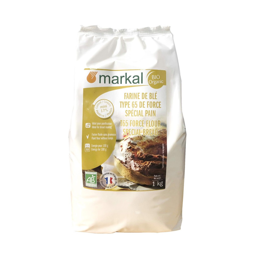 Bột mì hữu cơ T65 Markal 1kg Protein 13%