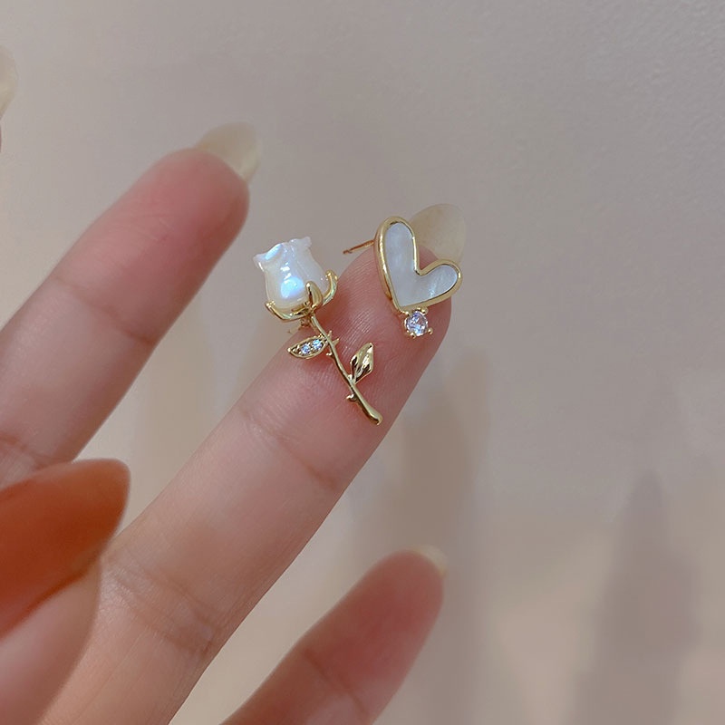 Bông Tai Hình Hoa Hồng Đính Đá Thiết Kế Mới Thời Trang Theo Phong Cách Pháp