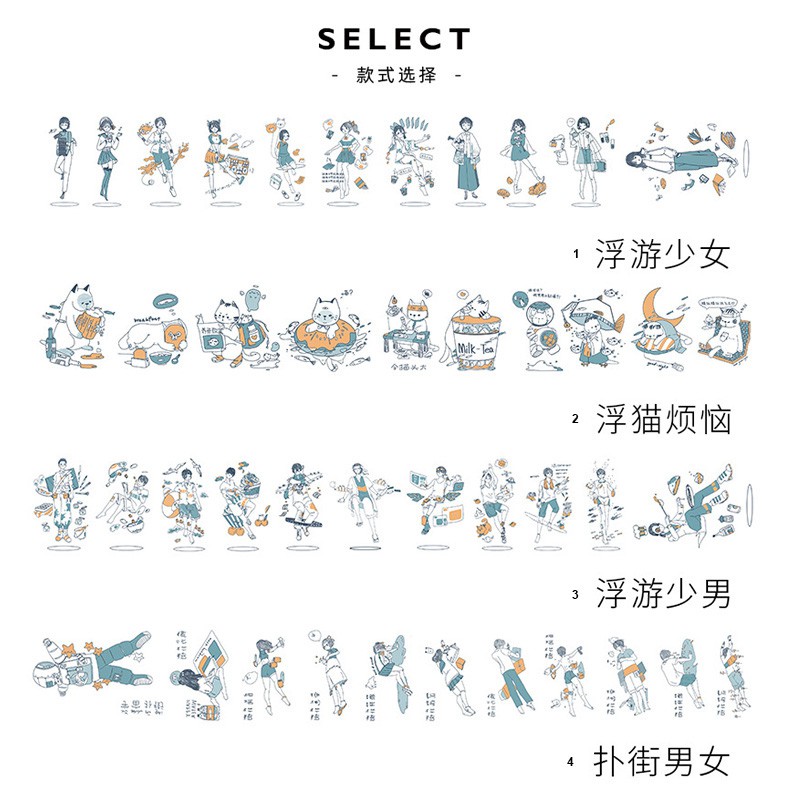 Băng Dính Washi PET Trong Suốt Dùng Trang Trí Sổ Dụng Cụ Văn Phòng