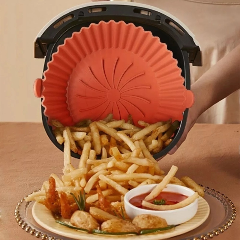 Nồi Chiên Không Khí Bằng Silicone Chống Dầu Đa Năng Có Thể Tái Sử Dụng