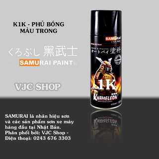Chai sơn xịt sơn xe máy SAMURAI Mã K1K** màu trong - VJC SÀI GÒN