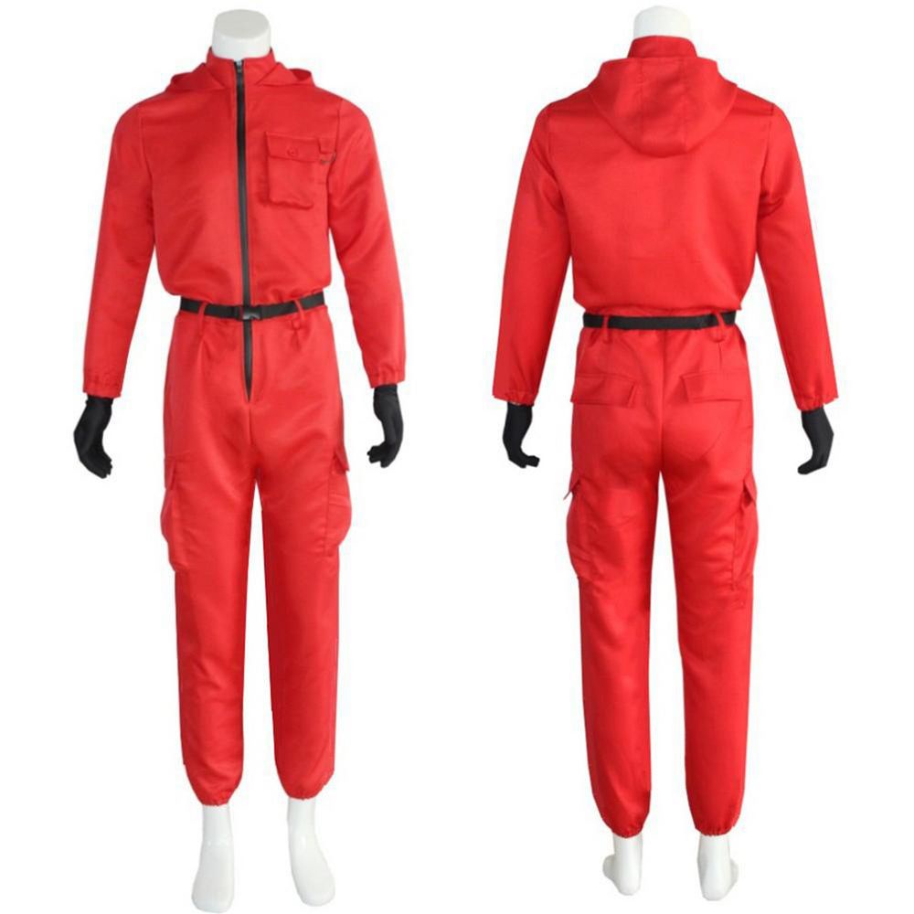 Áo liền quần cổ tròn có túi + găng tay và thắt lưng hóa trang nhân vật phim Squid Game dịp Halloween phong cách Hàn Quốc | BigBuy360 - bigbuy360.vn