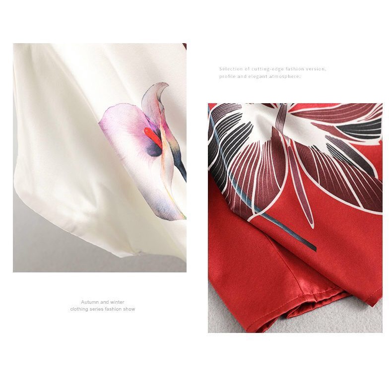 Short-sleeved T-shirt women's summer middle-aged mother's ice silk print large size top