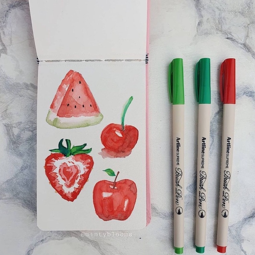 Bút đầu cọ ARTLINE SUPREME brush pen bảng màu 2  THEARTSHOP