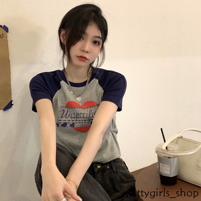 Áo Thun Nữ Ngắn Tay Cổ Tròn Thời Trang Hàn