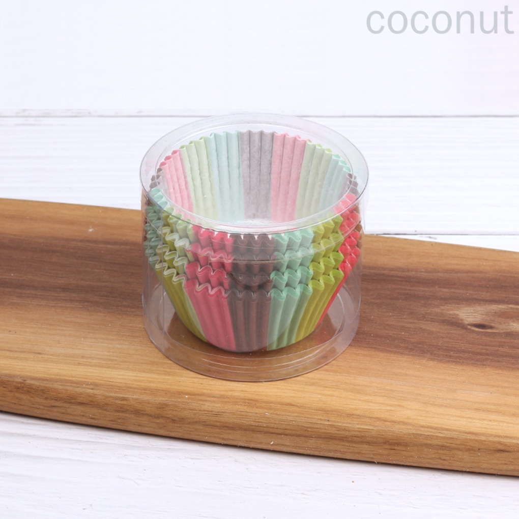Set 100 Cốc Giấy Nướng Bánh Chống Dính Chống Dầu Màu Ngẫu Nhiên