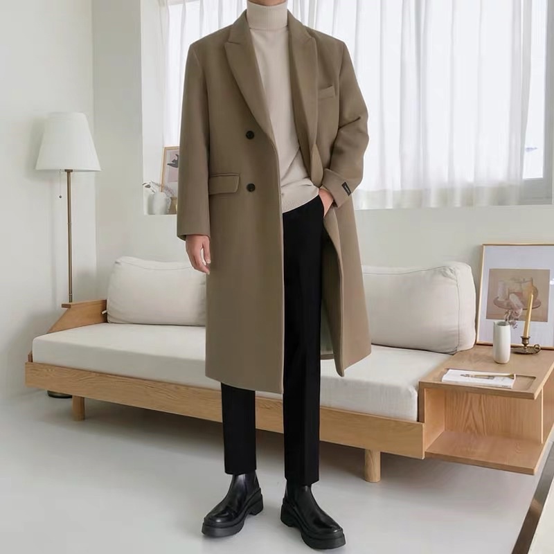 ÁO KHOÁC DẠ DÀI HAN QUỐC NAM |TAHISHOP|