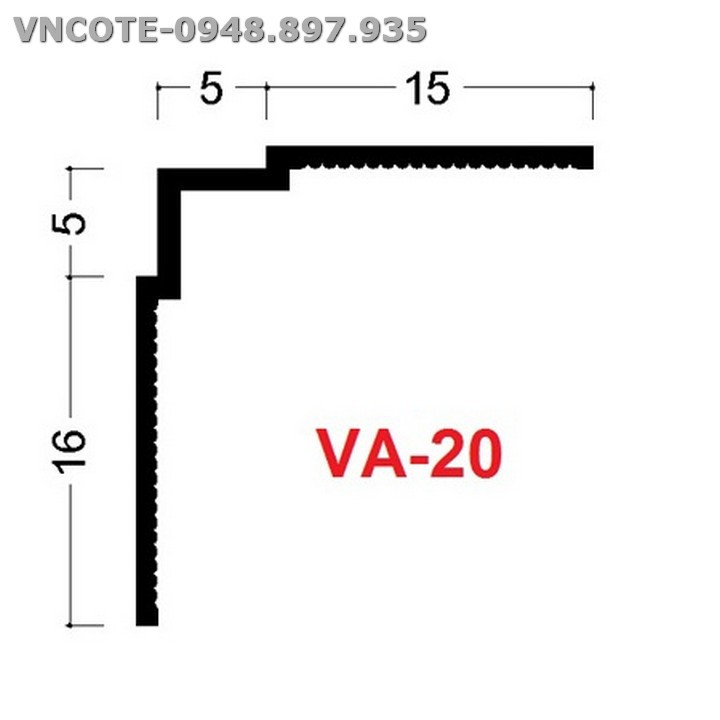 Nẹp V góc âm trần thạch cao VA-20