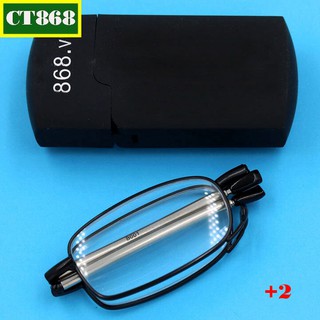 Kính gập 868 màu đen tròng lão 2 độ, kính lạo gọng xếp
