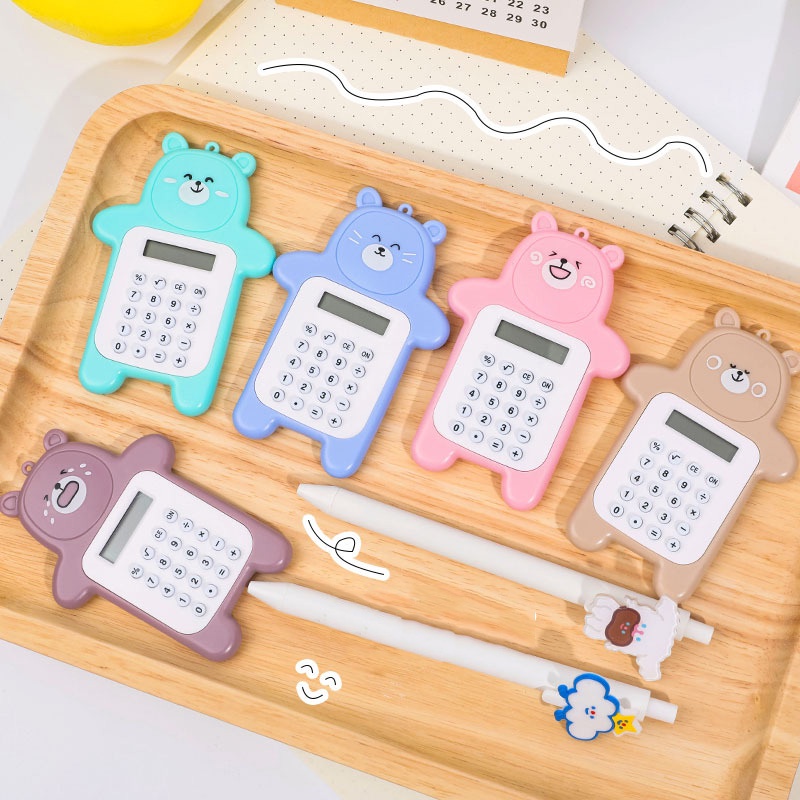 Máy tính cầm tay mini hình gấu mập đáng yêu nhiều khuôn mặt biểu cảm cute giá rẻ S59