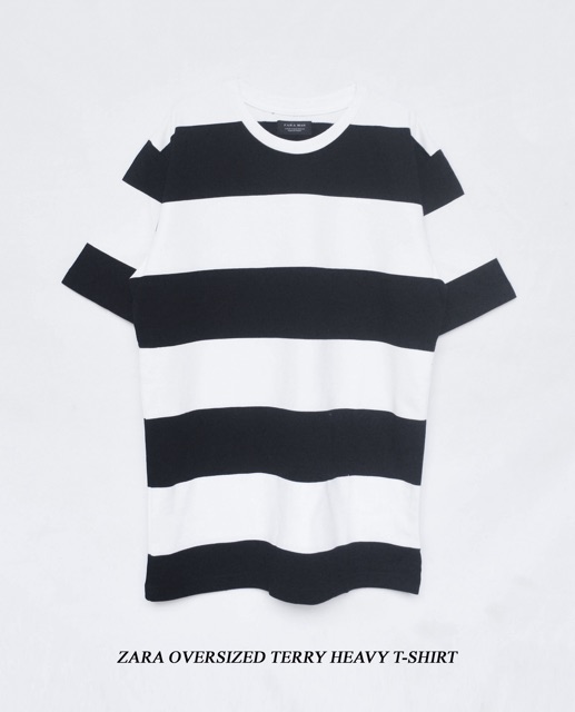 Áo thun ngắn tay chính hãng ZARA OVERSIZED TERRY HEAVY