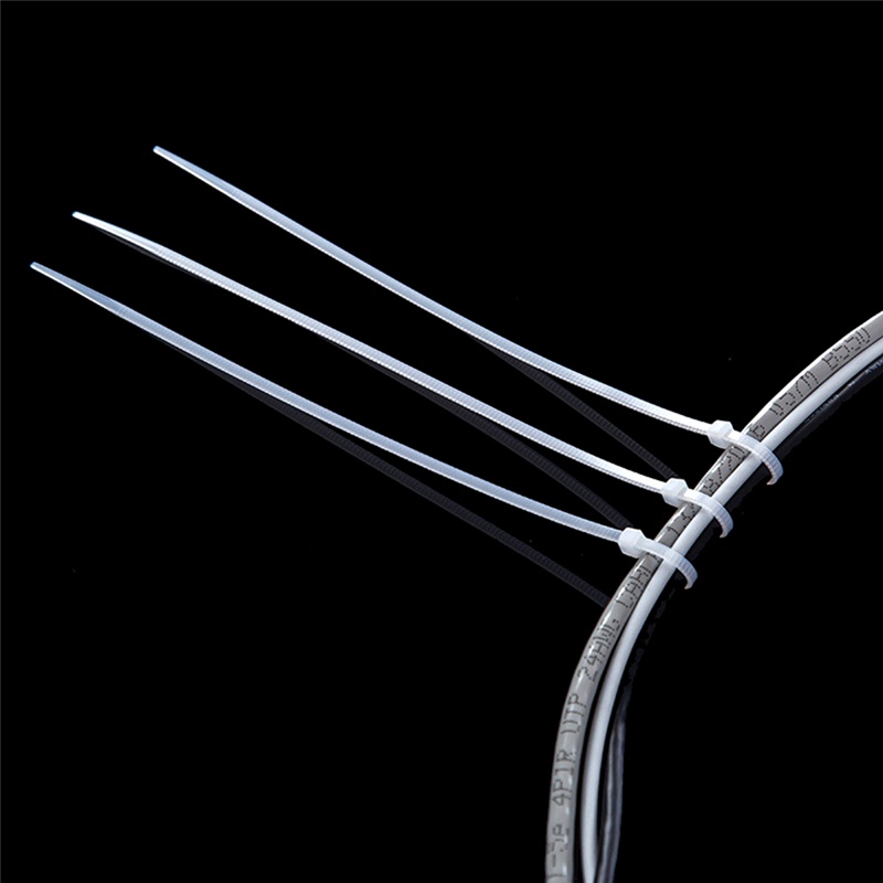 Set 100 Dây Rút Nylon Màu Trắng / Đen Tự Khóa Tiện Dụng