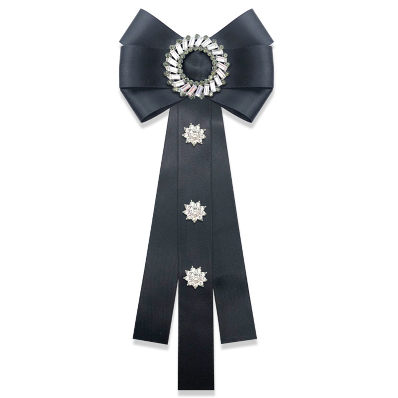 Cà Vạt Ruy Băng Đính Đá Pha Lê Phong Cách Cổ Điển Dành Cho Áo Sơ Mi